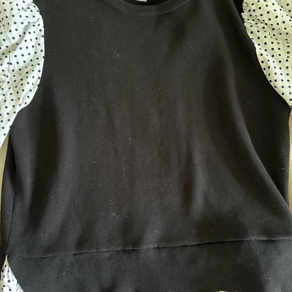 Anthropologie sweater vest with dicky blouse, size L - Picture 3 of 3